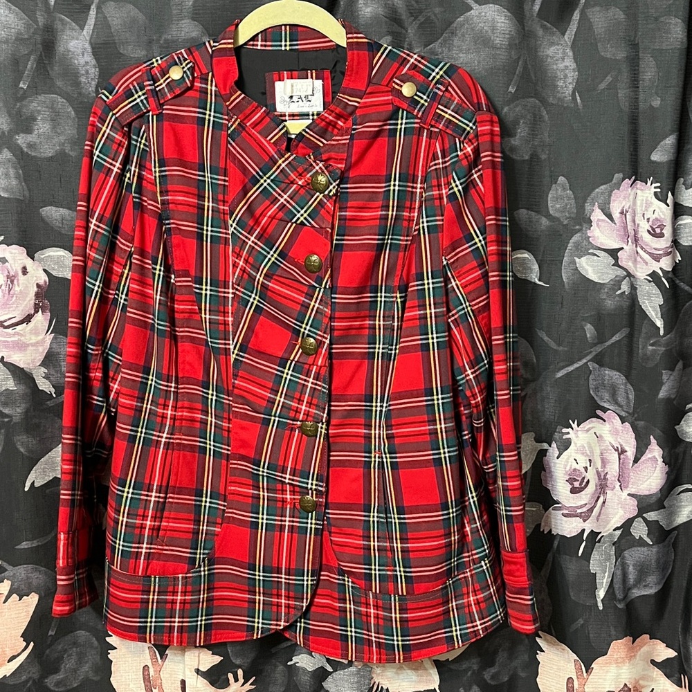 Live a Little Red Plaid Blazer